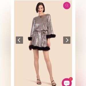 Trina Turk Sequin & Feather Sress - BRAND NEW
